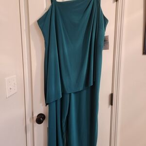 R&M Richards Teal One-Shoulder Jumper/pants